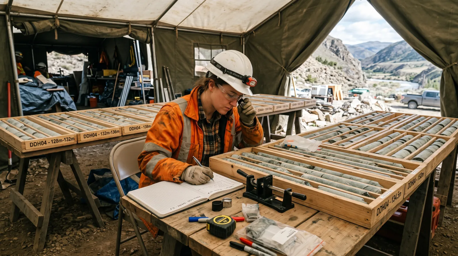 Underground development at a hard-rock mine